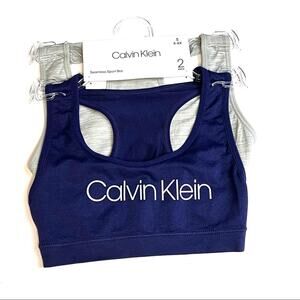 Calvin Klein Girls Seamless Sports Bra Two Pack Size 6-6x NWT
